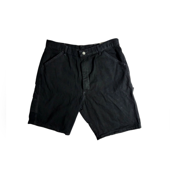 Wrangler Carpenter Denim Shorts Mens Size 36 Black New Loose Fit - Picture 1 of 9